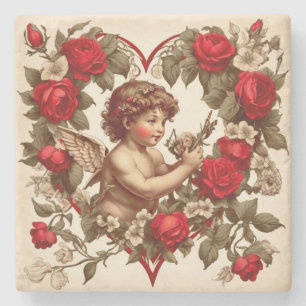 Dessous-de-verre En Pierre Vintage Valentine amour art cupide