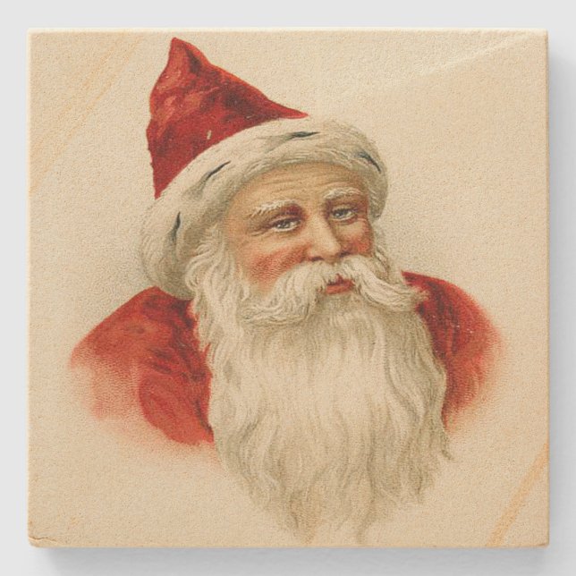Dessous-de-verre En Pierre Vintage Vieux Noël Père Noël (Devant)