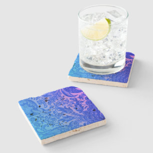 Dessous-de-verre En Pierre Vintage William Morris Bleu rose Botanique