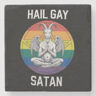 Dessous-de-verre En Pierre Vive Gay Satan Drôle Gothique Gothique Chèvre LGBT