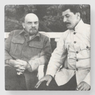 Dessous-de-verre En Pierre Vladimir Lenin et Joseph Staline