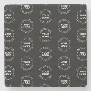 Dessous-de-verre En Pierre Votre logo et votre texte modifiable   Motif répét
