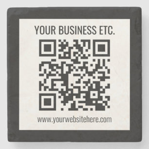 Dessous-de-verre En Pierre Votre nom d'entreprise et votre code QR modifié