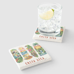 Dessous-de-verre En Pierre Voyage au Costa Rica pittoresque