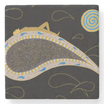 Voyage de nuit - Dessous de verre en pierre de mar