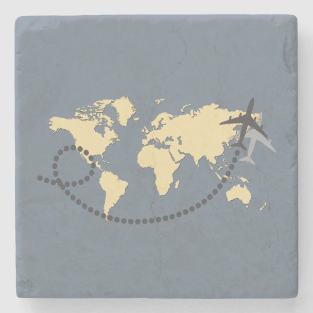 Dessous-de-verre En Pierre Voyageons l'illustration du monde (Devant)