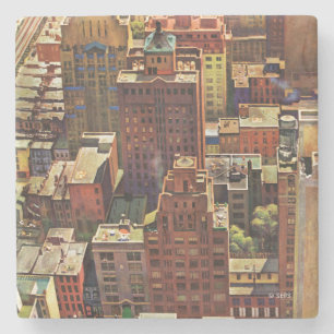 Dessous-de-verre En Pierre Vue de New York par John Falter