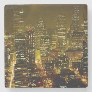 Dessous-de-verre En Pierre Vue de ville de Seattle