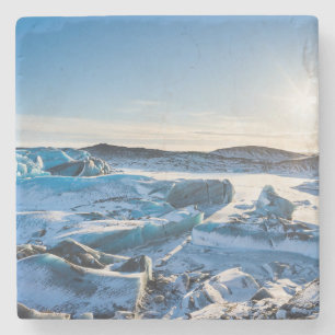 Dessous-de-verre En Pierre Vue sur le lac glaciaire gelé