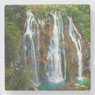 Dessous-de-verre En Pierre Vue sur les chutes d'eau, Croatie