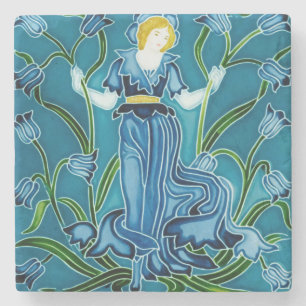 Dessous-de-verre En Pierre Walter Crane Bluebell Art Nouveau Jeune Fille aux