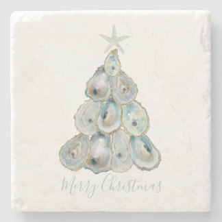 Dessous-de-verre En Pierre Watercolor Oyster Christmas Tree
