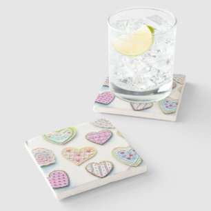 Dessous-de-verre En Pierre Whimsical coeurs mignons dessin coloré