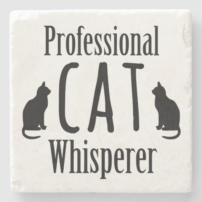 Dessous-de-verre En Pierre Whisperer de chat professionnel (Devant)