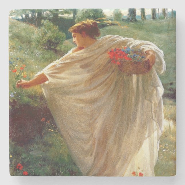 Dessous-de-verre En Pierre Wild Blossoms (par Edward Poynter) (Devant)
