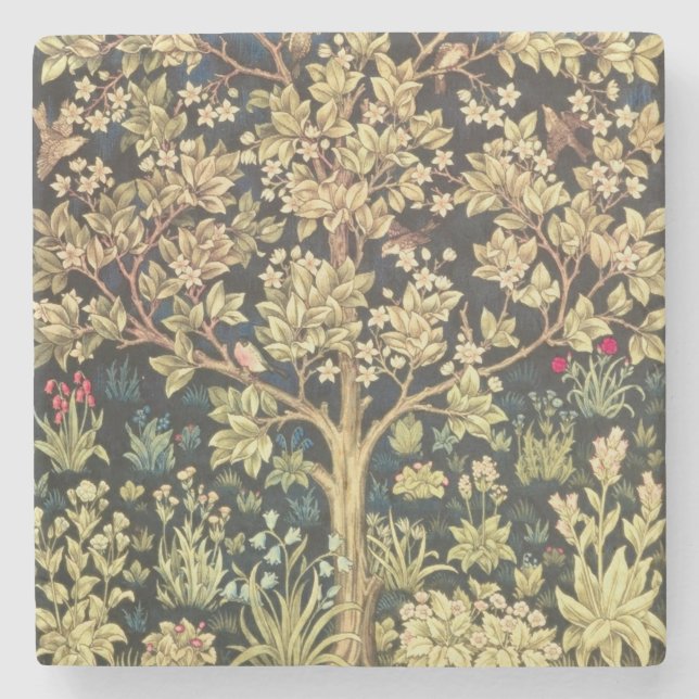 Dessous-de-verre En Pierre William Morris Arbre De Vie (Devant)
