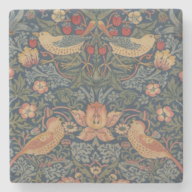 Dessous-de-verre En Pierre William Morris Fraise Voleurs Oiseaux (Devant)