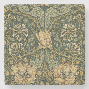 Dessous-de-verre En Pierre William Morris Honeysuckle Vert Floral