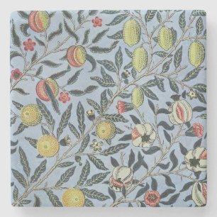 Dessous-de-verre En Pierre William Morris Motif Fruit Rouge Ancien Grenade