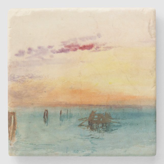 Dessous-de-verre En Pierre William Turner - La lagune près de Venise au couch (Devant)