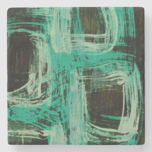 Dessous-de-verre En Pierre Windows bleu vert I