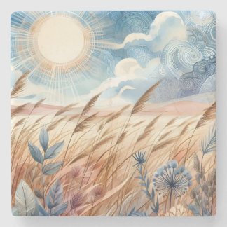 Dessous-de-verre En Pierre Windy Day Rustic Boho Mountain Prairie Country