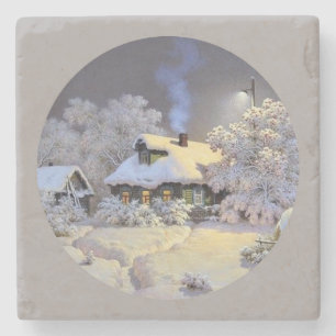 Dessous-de-verre En Pierre Winter cottage