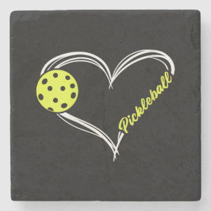 Dessous-de-verre En Pierre Womens Love Pickleball - mignon match de picklebal