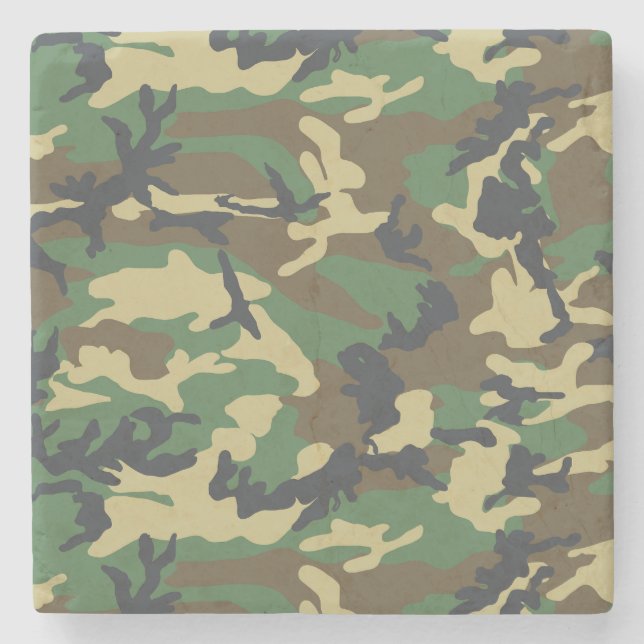 Dessous-de-verre En Pierre Woodland Camo (Devant)