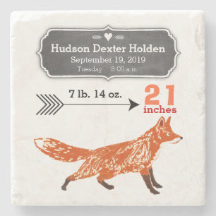 Dessous-de-verre En Pierre Woodland Créatures Fox Baby Stats Keepsaké