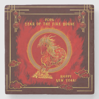 Dessous-de-verre En Pierre Year of the Fire Horse , Happy Lunar New Year