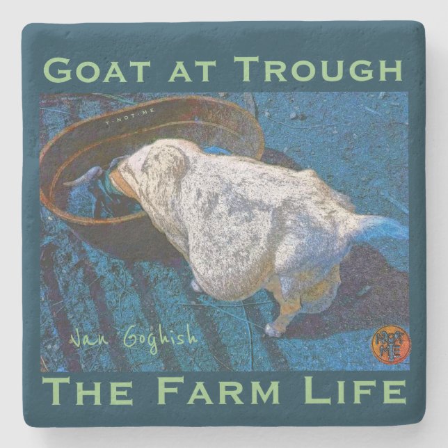 DESSOUS-DE-VERRE EN PIERRE YNOTME VAN GOGHISH GOAT AT TROUGH2 (Devant)