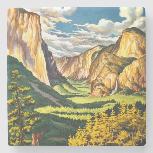 Dessous-de-verre En Pierre Yosemite National Park California Travel Art (Devant)