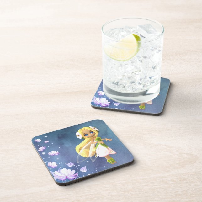 Dessous de verre en plastique dur à fleur (Côté Droit)
