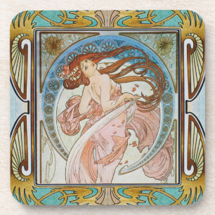 Dessous de verre en plastique dur Alphonse Mucha s