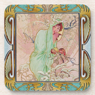 Dessous de verre en plastique dur Alphonse Mucha s