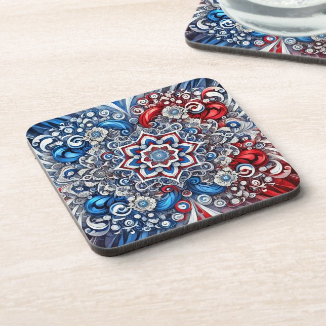 Dessous de verre en plastique dur aux couleurs fra (Côté gauche)