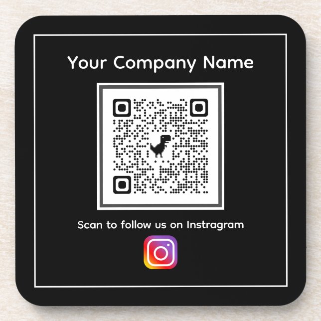 Dessous de verre en plastique dur avec code QR (Devant)