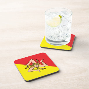 Dessous de verre en plastique dur avec drapeau de 