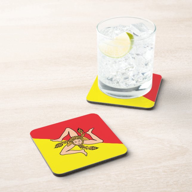 Dessous de verre en plastique dur avec drapeau de  (Côté Droit)