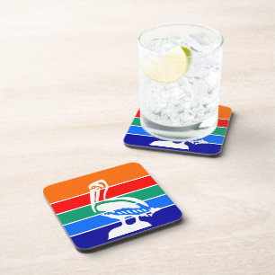 Dessous de verre en plastique dur avec drapeau de 
