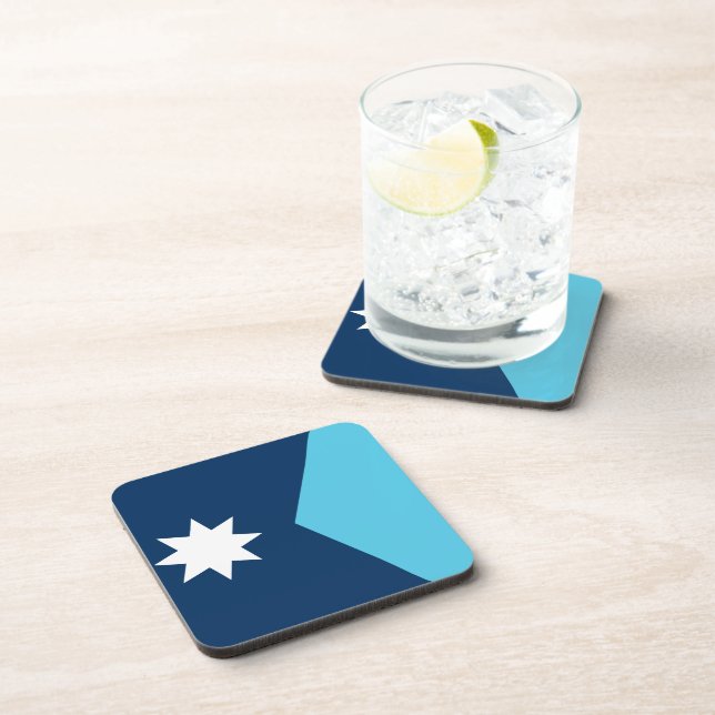 Dessous de verre en plastique dur avec drapeau du  (Côté Droit)