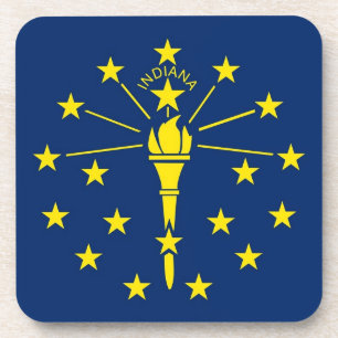 Dessous de verre en plastique dur avec drapeau Ind