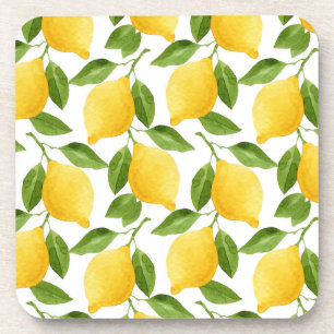Dessous de verre en plastique dur citron