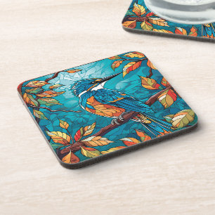 Dessous de verre en plastique dur Kingfisher d'aut