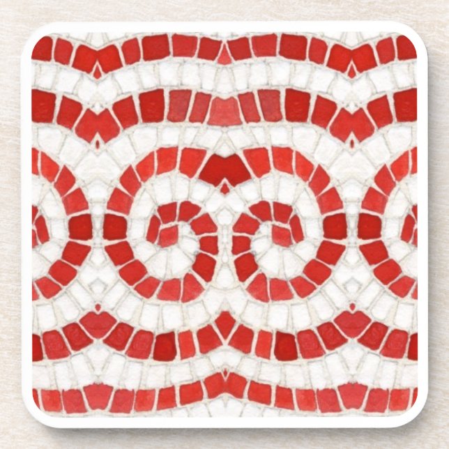 DESSOUS DE VERRE en plastique dur RED IONIC MOSAIC (Devant)