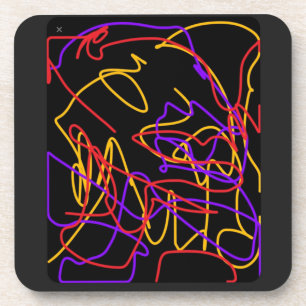 Dessous de verre en plastique dur set Neon Art abs