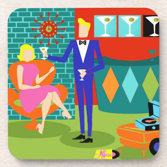 Dessous de verre en plastique durs de rétros (Devant)