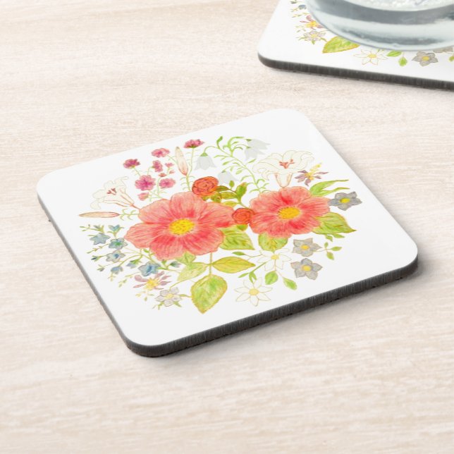 Dessous de verre en plastique floral (Côté gauche)