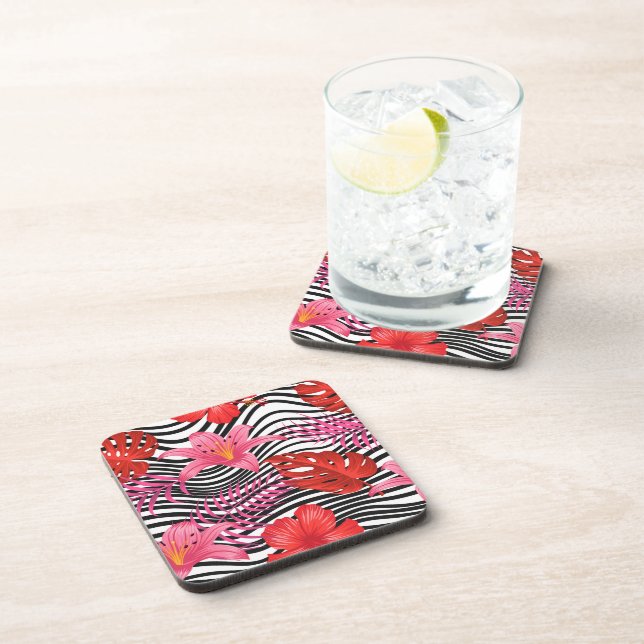 Dessous de verre en plastique Palmes tropicales (Côté Droit)
